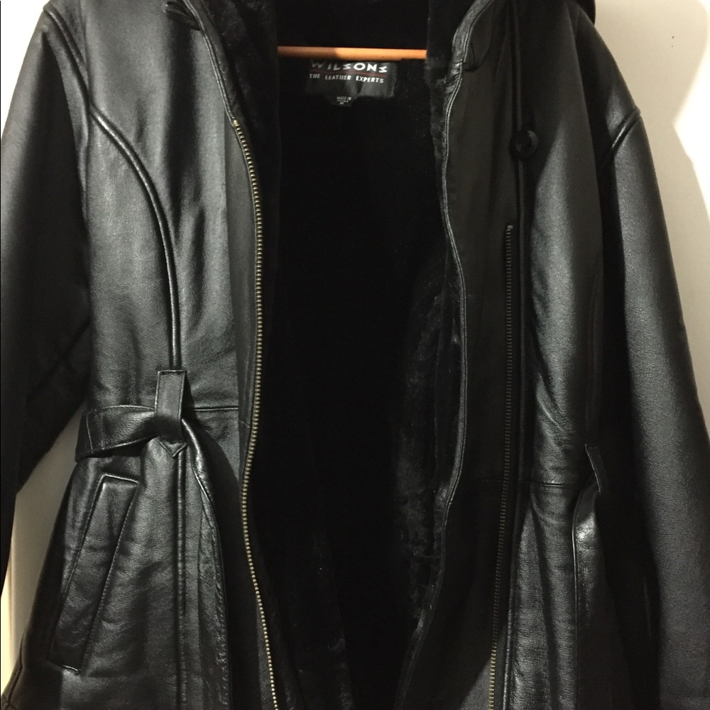 Women Belted Leather Jacket